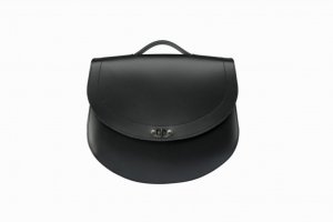 Leather saddlebag CUSTOMACCES HD Negru dreapta