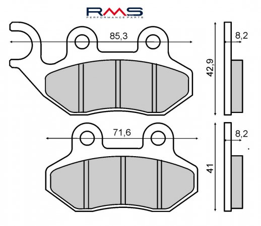 Placute de frana RMS 225102750 organic