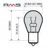 Bec RMS 246510205 12V 21W , BA15S portocaliu