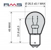 Bec RMS 246510465 12V 21W, BAU15S S25 portocaliu