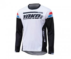 MX jersey YOKO TRE alb/negru L