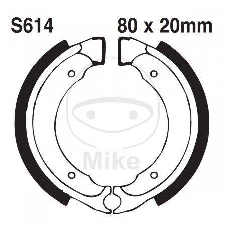 Brake shoe set EBC S614G canelati inclusiv arcurile