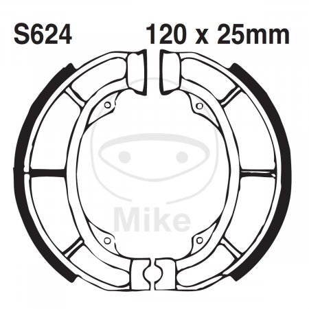 Brake shoe set EBC S624G canelati inclusiv arcurile