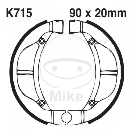 Brake shoe set EBC K715G canelati inclusiv arcurile