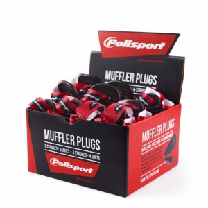 Muffler plugs POLISPORT 2 strokes (4 units) + 4 strokes (6 units) Negru