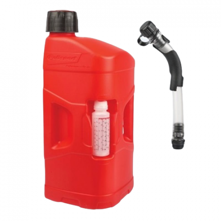 Utility can POLISPORT PROOCTANE 20 l with standard cap + 250 ml mixer + hose clear red pentru RIEJU MRX 50