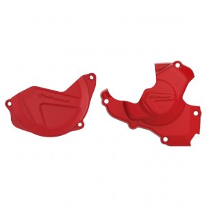 Clutch and ignition cover protector kit POLISPORT Rosu