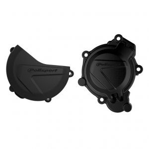 Clutch and ignition cover protector kit POLISPORT Negru