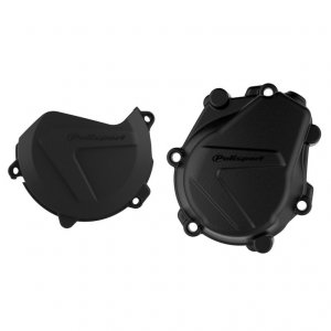 Clutch and ignition cover protector kit POLISPORT Negru