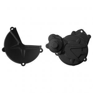 Clutch and ignition cover protector kit POLISPORT Negru