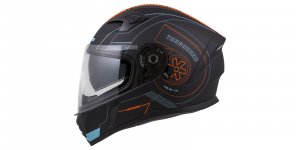 Casca integrala CASSIDA INTEGRAL 3.0 TURBOHEAD black matt/ orange/ blue (gulf style) 2XL