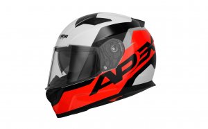 Casca integrala CASSIDA APEX CONTRAST red fluo/ black/ white/ grey S