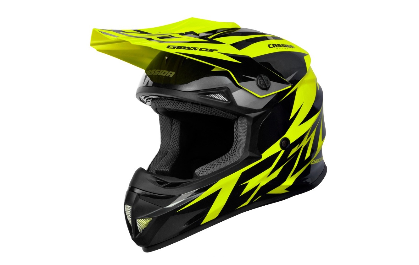 Casca motocros CASSIDA CROSS CUP TWO yellow fluo/ black/ grey 2XL