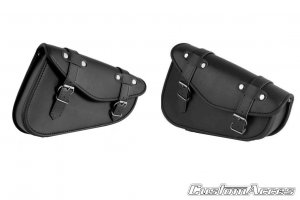 Leather saddlebag CUSTOMACCES DETROIT Negru pereche