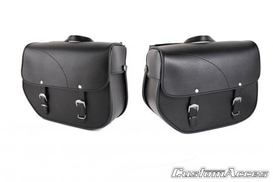 Leather saddlebag CUSTOMACCES APS001N SANT LOUIS Negru pereche