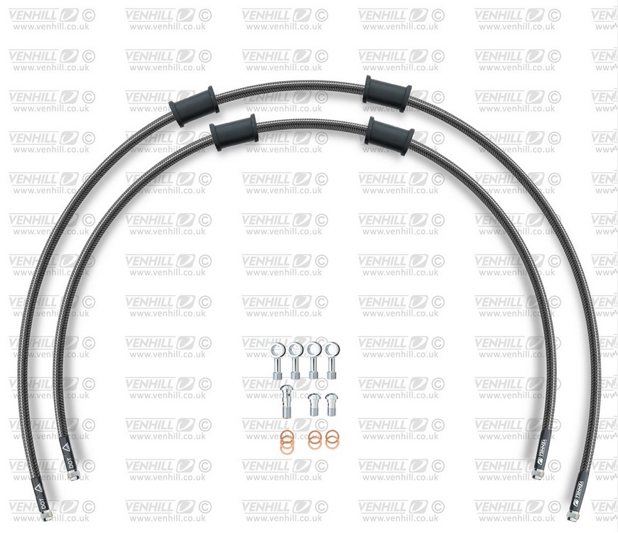 CROSSOVER Front brake hose kit Venhill SUZ-10021F-CB POWERHOSEPLUS (2 conducte in kit) Carbon hoses, chromed fittings