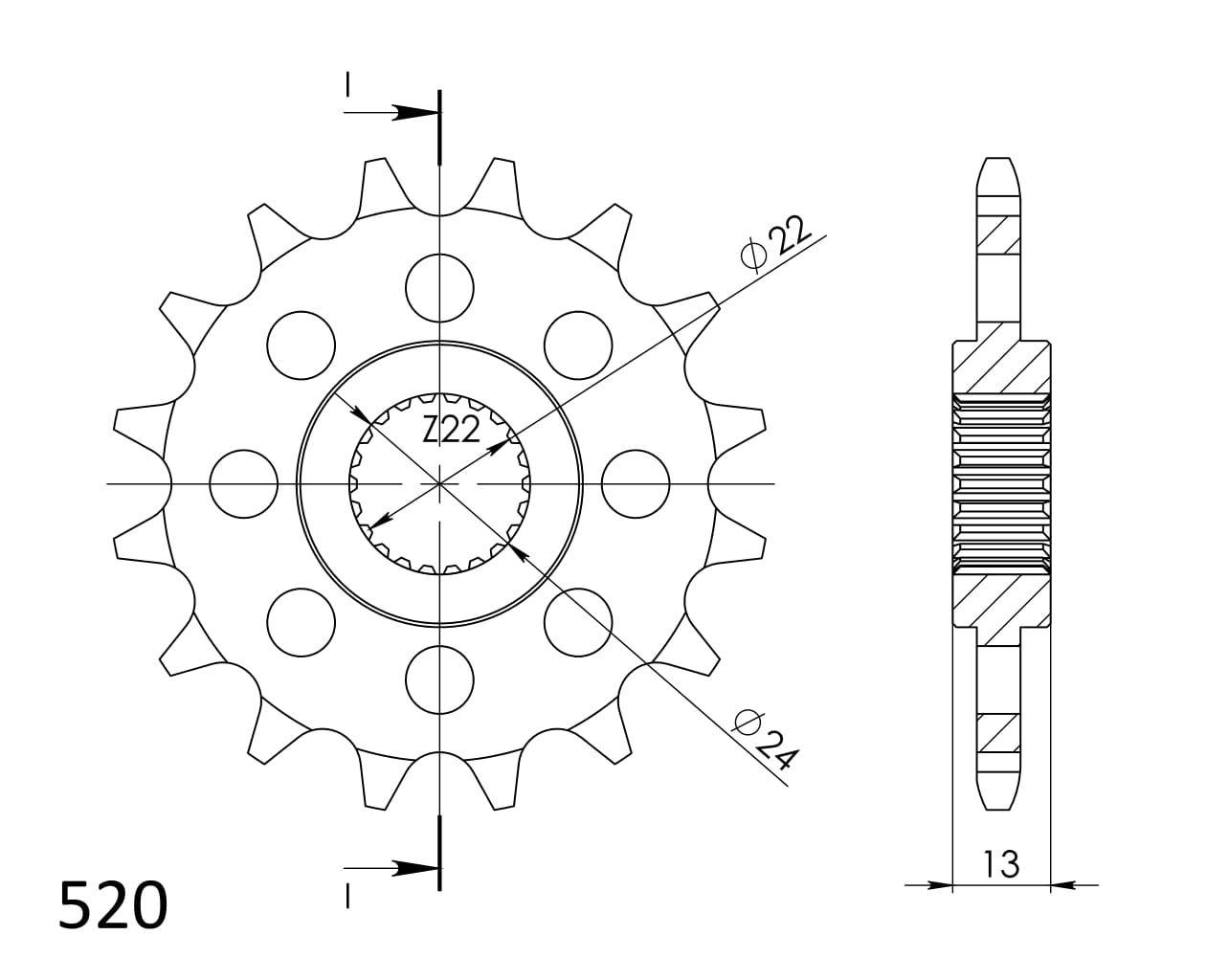 Pinion fata SUPERSPROX CST-1126:16 16T, 520