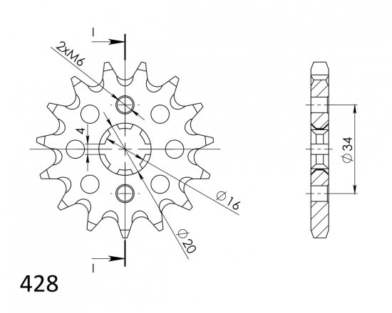 Pinion fata SUPERSPROX CST-1263:17 17T, 428