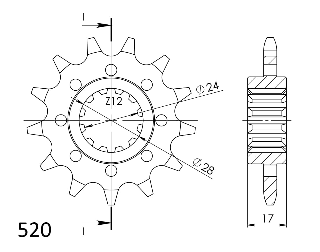 Pinion fata SUPERSPROX CST-1295:13 13T, 520