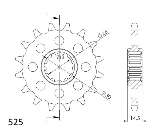 Pinion fata SUPERSPROX CST-1332:16 16T, 525