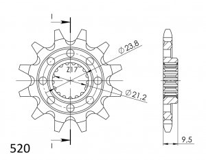 Pinion fata SUPERSPROX 13T, 520