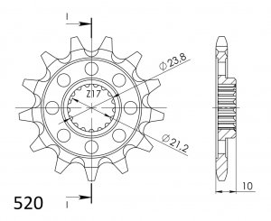 Pinion fata SUPERSPROX 13T, 520