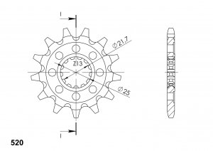 Pinion fata SUPERSPROX 13T, 520