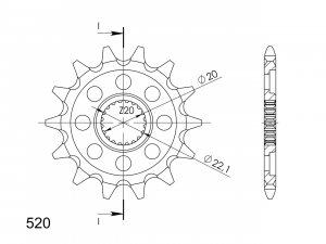 Pinion fata SUPERSPROX 14T, 520