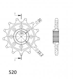 Pinion fata SUPERSPROX 13T, 520