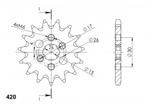 Pinion fata SUPERSPROX CST-252:15 15T, 420