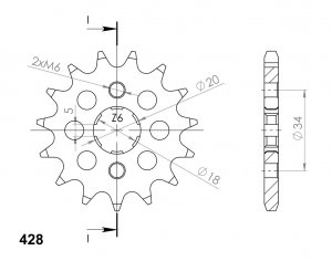 Pinion fata SUPERSPROX CST-264:13 13T, 428