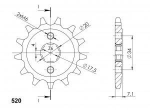 Pinion fata SUPERSPROX CST-266:13 13T, 520