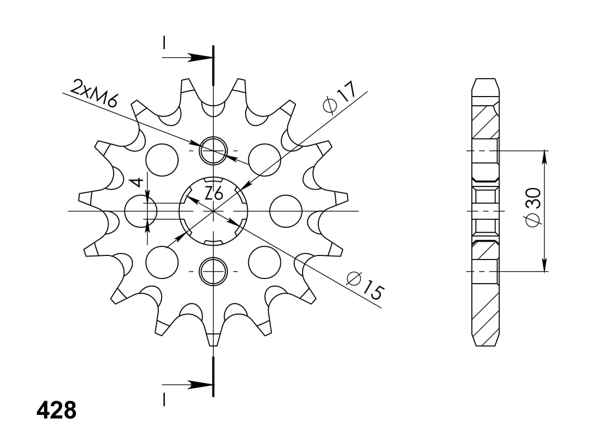 Pinion fata SUPERSPROX CST-274:13 13T, 428