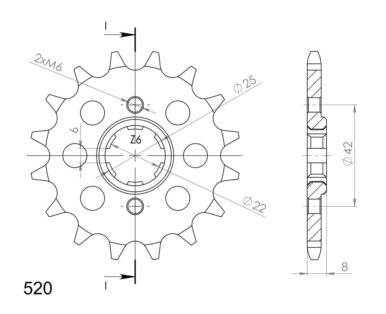 Pinion fata SUPERSPROX CST-281:13 13T, 520