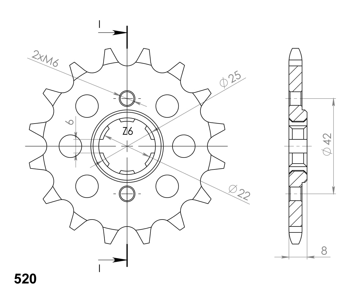 Pinion fata SUPERSPROX CST-281:14 14T, 520