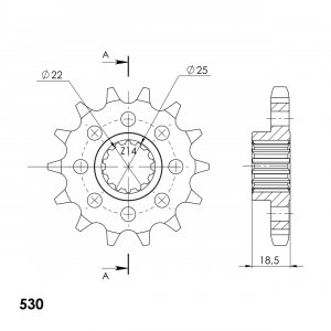 Pinion fata SUPERSPROX 15T, 530