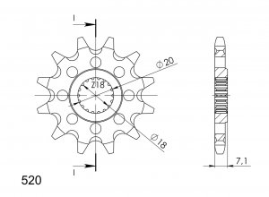 Pinion fata SUPERSPROX 12T, 520