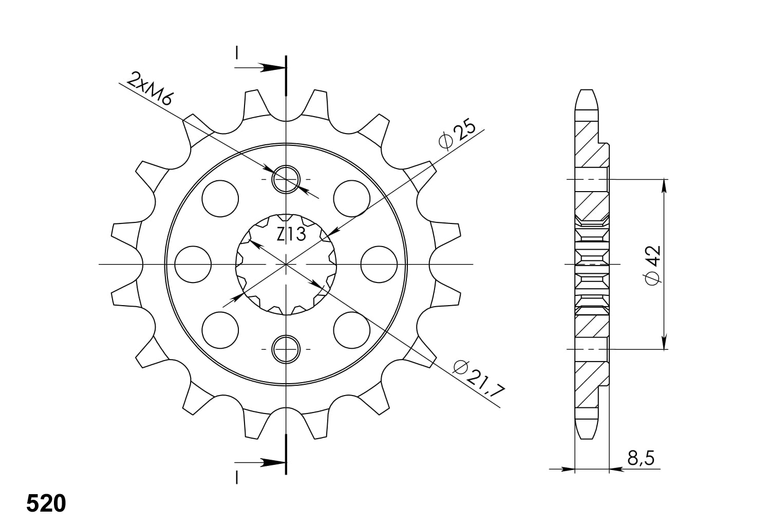 Pinion fata SUPERSPROX CST-512:15 15T, 520