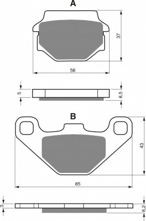 Placute de frana GOLDFREN 086 S3