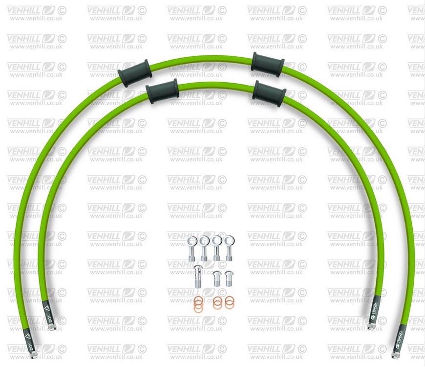 CROSSOVER Front brake hose kit Venhill SUZ-10021F-GR POWERHOSEPLUS (2 conducte in kit) Green hoses, chromed fittings
