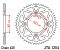 Foaie spate ALU JT JTA 1204-46RED 46)T, nt((428 Rosu