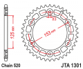 Foaie spate ALU JT JTA 1301-40BLK 40)T, nt((520 Negru