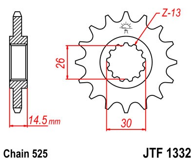 Pinion fata JT JTF 1332-16 16T, 525