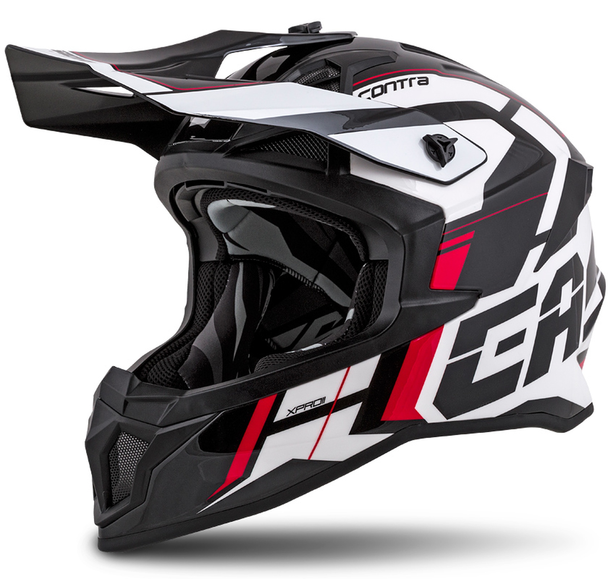 Casca motocros CASSIDA Cross Pro II Contra white/ red/ black 2XL