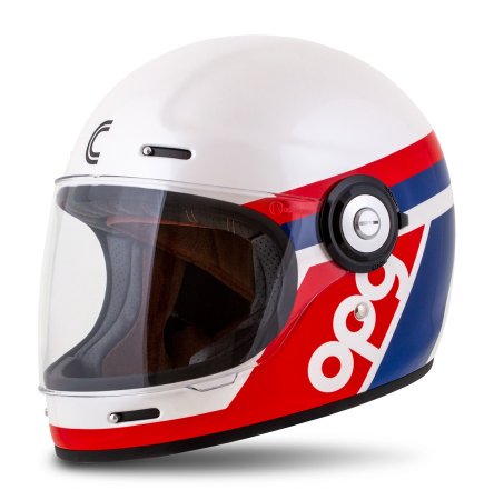 Casca integrala CASSIDA Fibre OPG white/ blue/ red S pentru APRILIA Tuono 1000 V4 R (APRC)