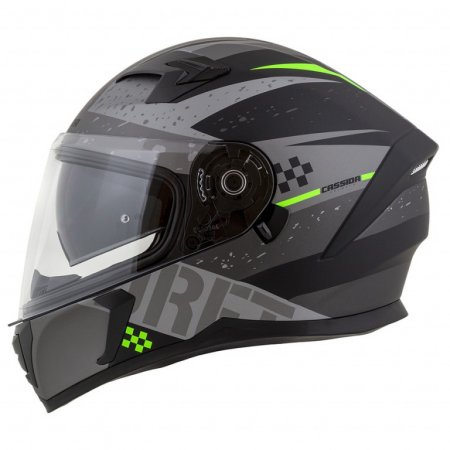 Casca integrala CASSIDA INTEGRAL 3.0 DRFT matt grey /black /green XS pentru KAWASAKI VN 800