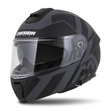 Casca integrala CASSIDA Modulo 2.0 Profile Vision matt black/ grey/ reflective grey XL pentru APRILIA RX 50