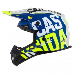 Casca motocros CASSIDA CROSS CUP SONIC matt blue /fluo yellow L