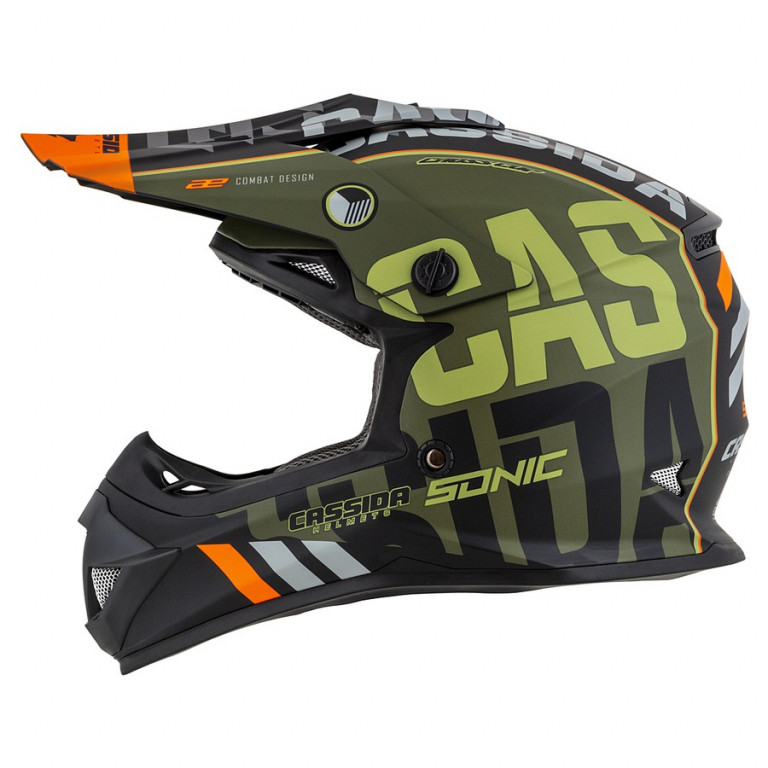 Casca motocros CASSIDA CROSS CUP SONIC JUNIOR matt green /orange