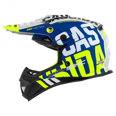 Casca motocros CASSIDA CROSS CUP SONIC JUNIOR matt blue /fluo yellow pentru HONDA XR 125 L